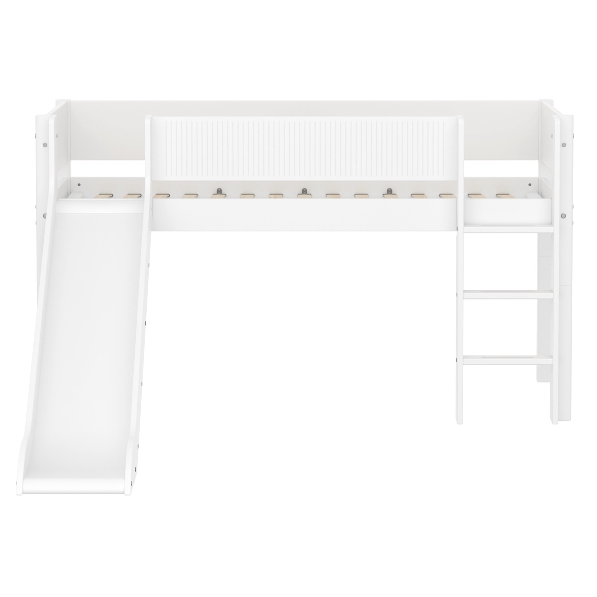 Lit mi-haut 90x200cm WHITE Flexa Str. Ladder Grooves F.Wht.