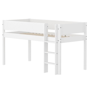 Lit mi-haut 90x200cm WHITE FLEXA Str.Ladder Grooves F.Wht.
