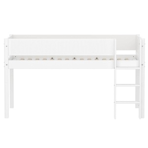 Lit mi-haut 90x200cm WHITE FLEXA Str.Ladder Grooves F.Wht.