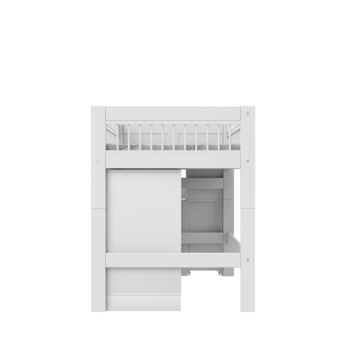 Lit mi-hauter 90x200cm escalier BREEZE All-In-One LUX Lifetime blanc