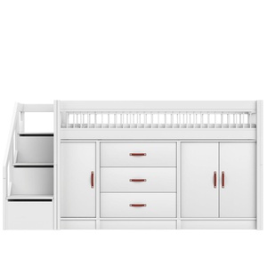 Lit mi-hauter 90x200cm escalier BREEZE All-In-One LUX Lifetime blanc