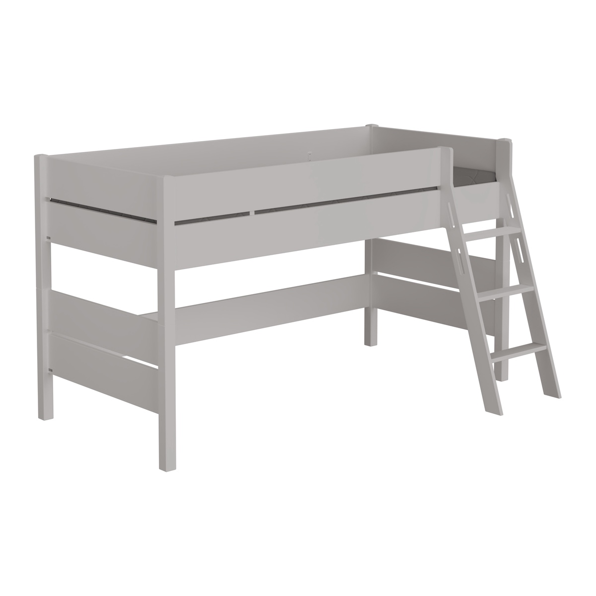 Lit mi hauteur 120x200cm échelle inclinée TIAGO Gris Manhattan