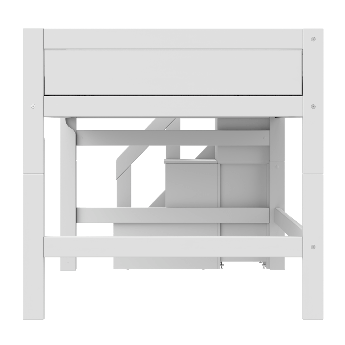 Lit mi-hauteur 120x200x128cm escalier PREMIUM Lifetime white