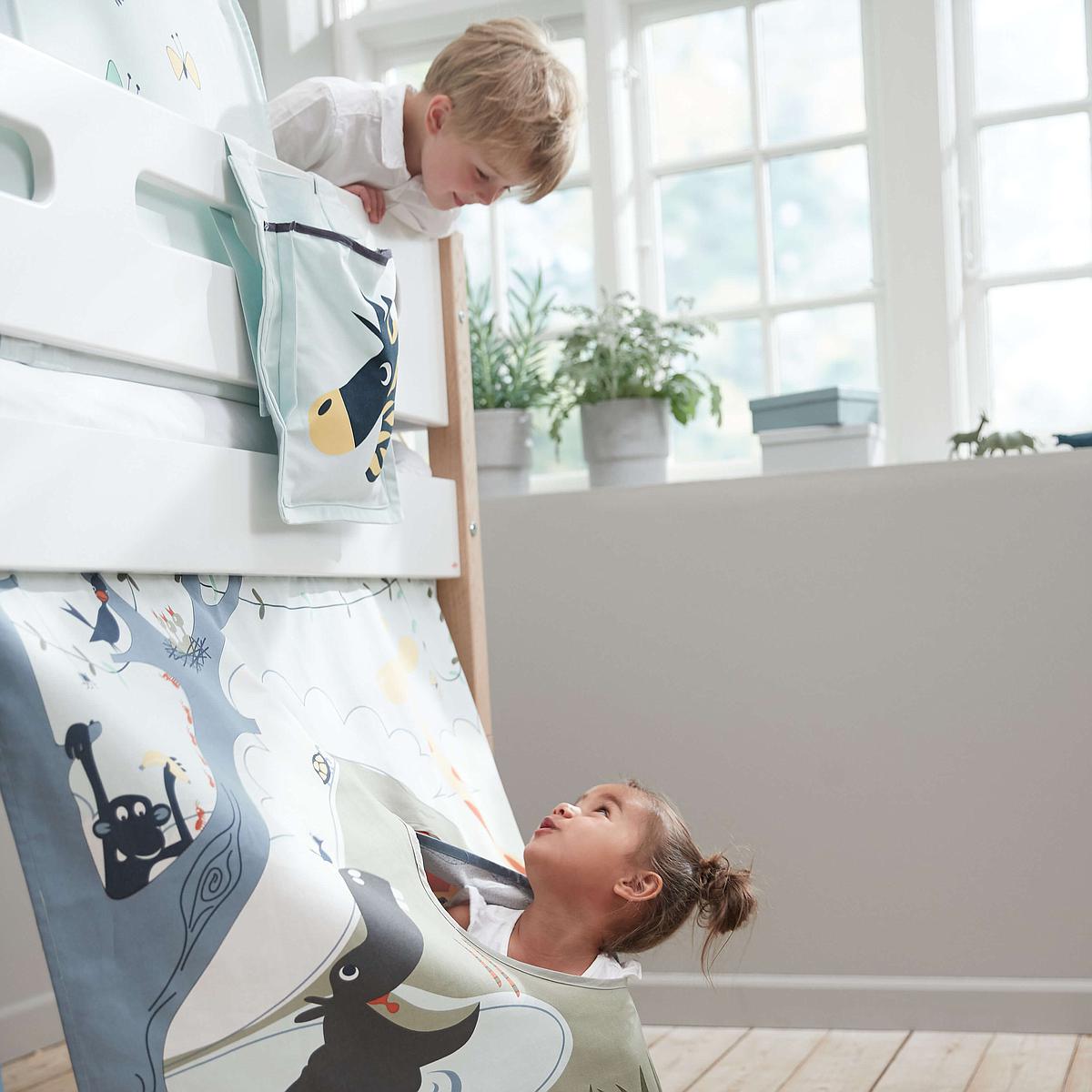 Lit mi hauteur 190x90cm échelle inclinée NOR Flexa chêne-blanc