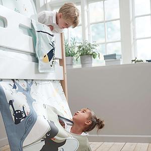 Lit mi hauteur 190x90cm échelle inclinée NOR Flexa chêne-blanc