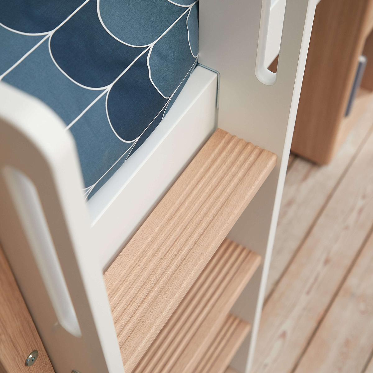 Lit mi hauteur 200x90cm échelle droite NOR Flexa chêne-blanc