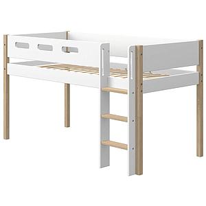 Lit mi hauteur 200x90cm échelle droite NOR Flexa chêne-blanc