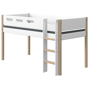 Lit mi hauteur 200x90cm échelle droite NOR Flexa chêne-blanc