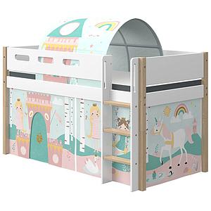 Lit mi hauteur 200x90cm échelle droite NOR Flexa chêne-blanc