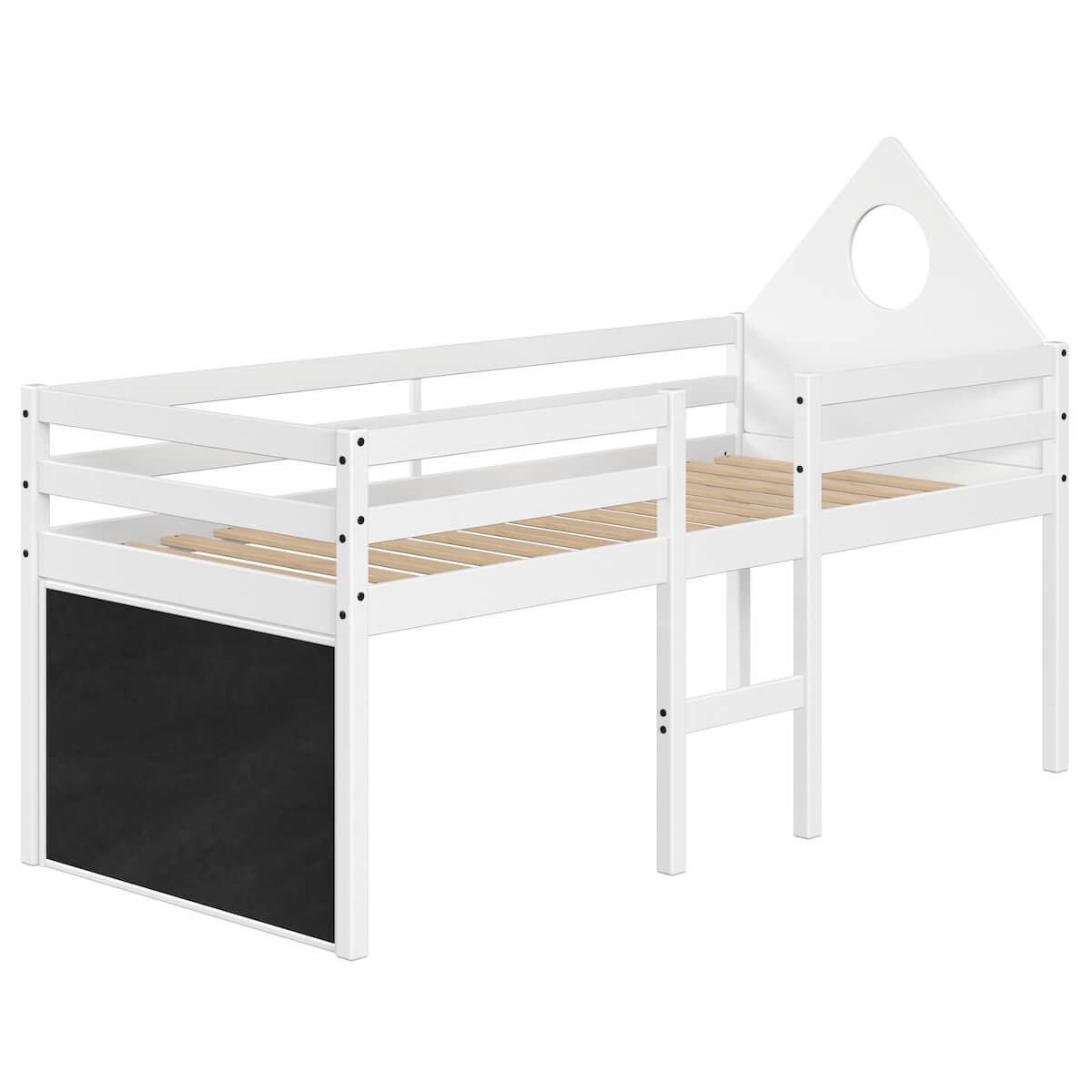 Lit mi hauteur 200x90cm tête de lit ALFRED Flexa full white