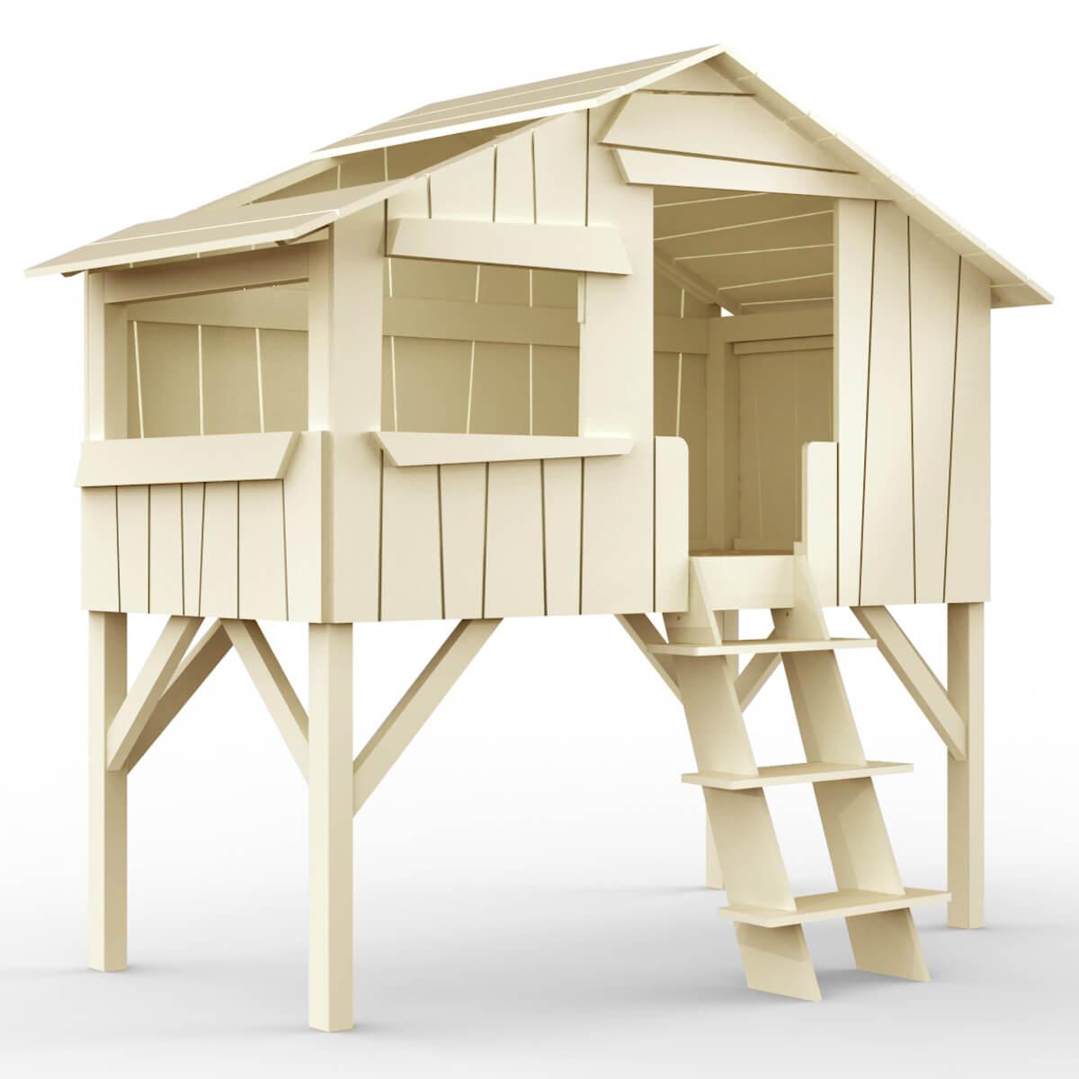 Lit mi hauteur 90x190cm CABANE Mathy by Bols beige ivoire