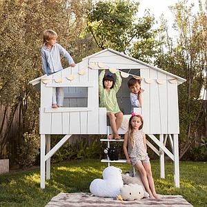 Lit mi hauteur 90x190cm CABANE Mathy by Bols gris ciment