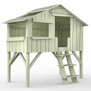 Lit mi hauteur 90x190cm CABANE Mathy by Bols gris mousse