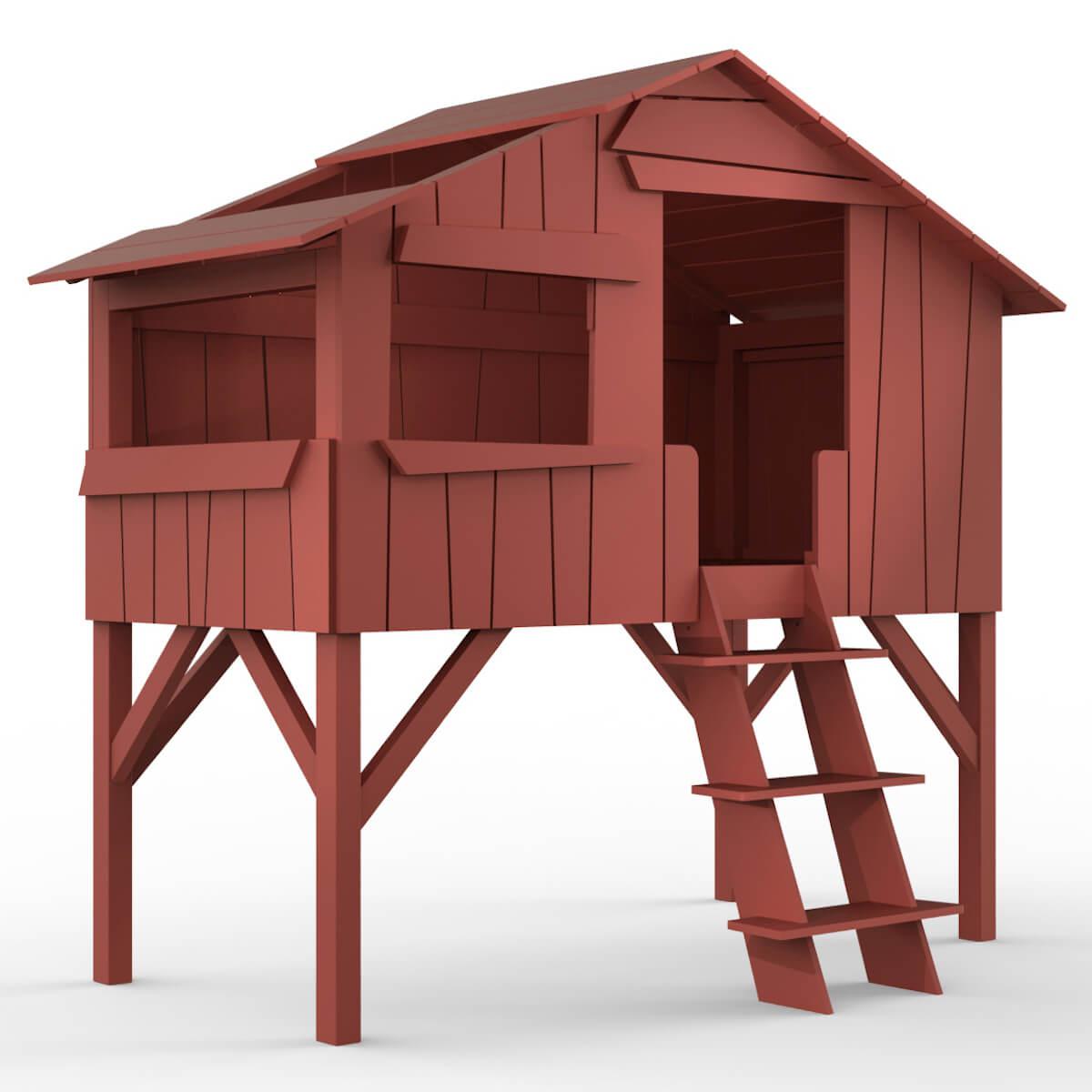 Lit mi hauteur 90x190cm CABANE Mathy by Bols marsala