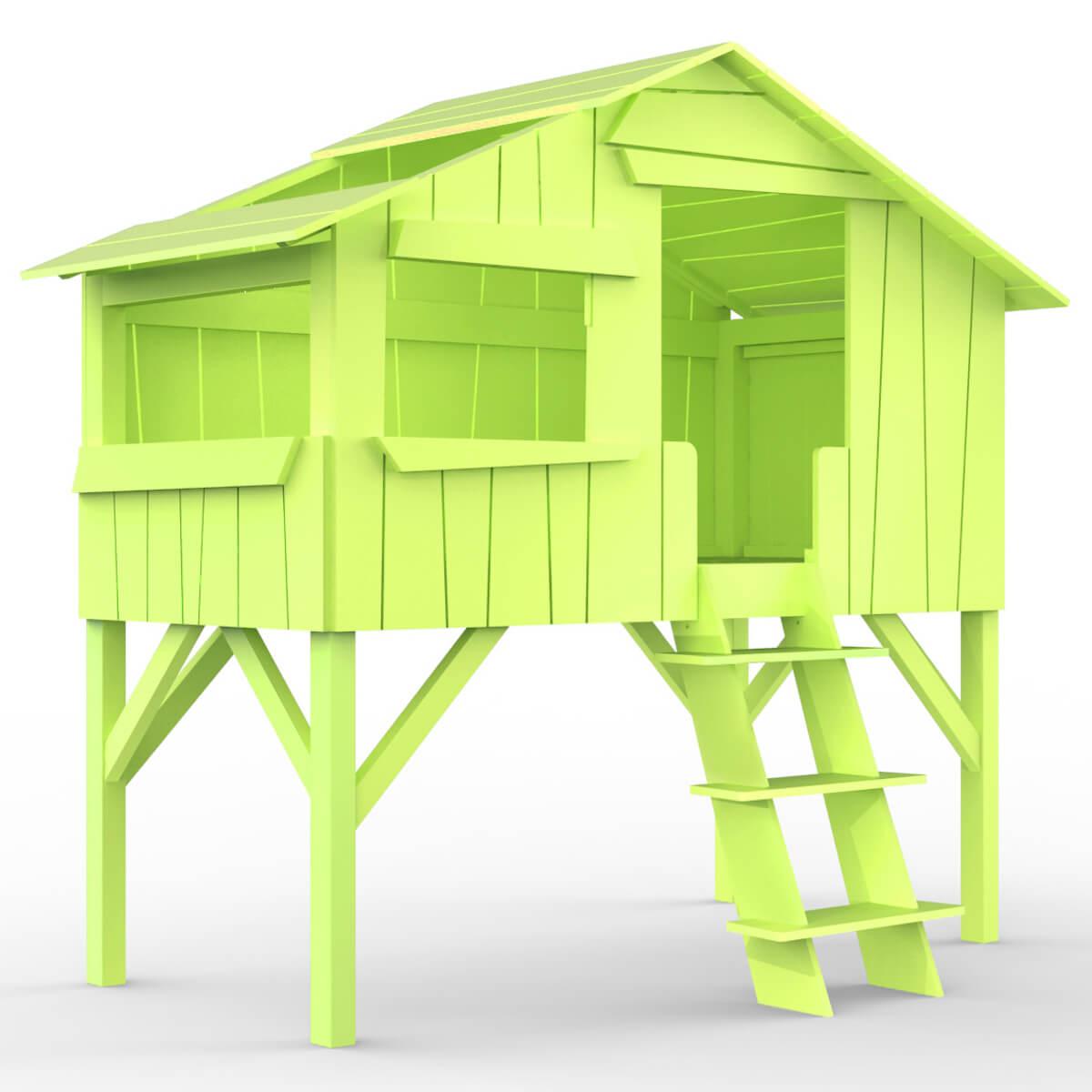 Lit mi hauteur 90x190cm CABANE Mathy by Bols vert pomme
