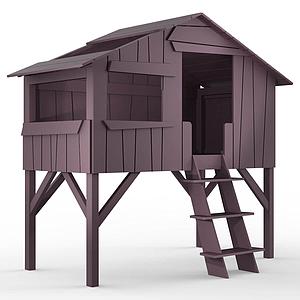 Lit mi hauteur 90x190cm CABANE Mathy by Bols violet cuberdon