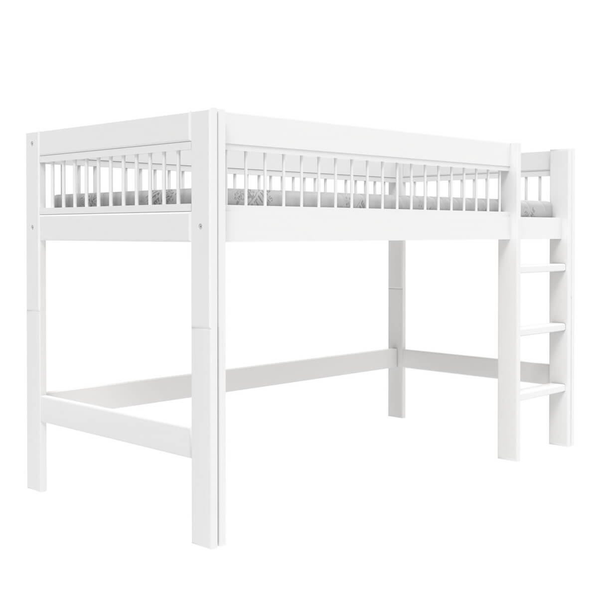 Lit mi-hauteur 90x200cm échelle droite BREEZE Lifetime blanc