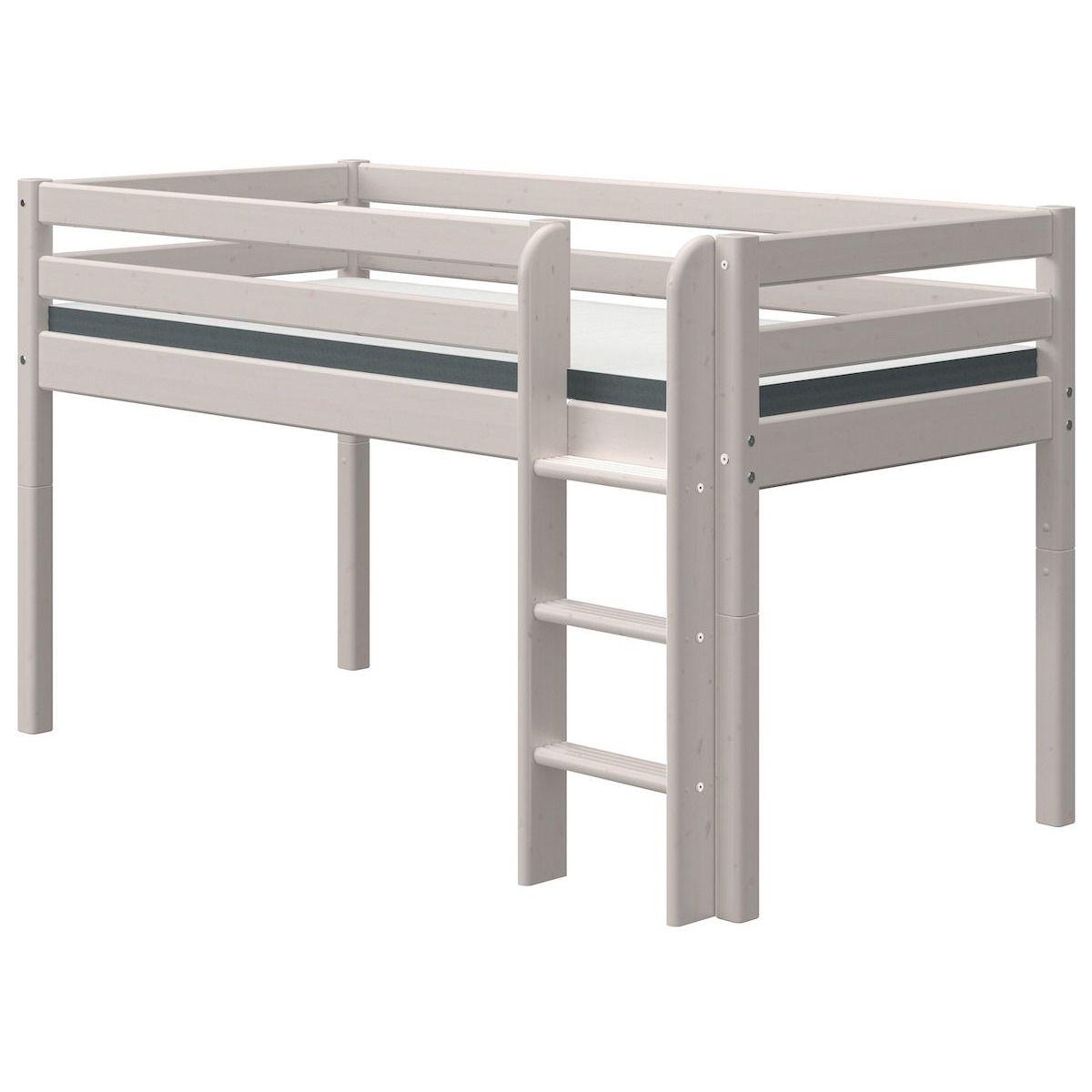 Lit mi hauteur 90x200cm échelle droite CLASSIC Flexa grey washed