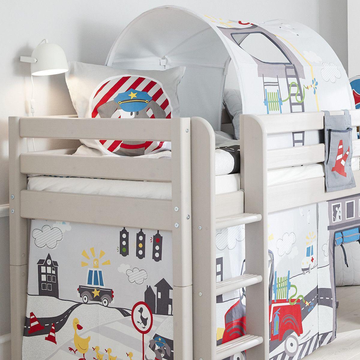 Lit mi hauteur 90x200cm échelle droite CLASSIC Flexa grey washed