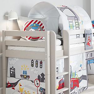 Lit mi hauteur 90x200cm échelle droite CLASSIC Flexa grey washed