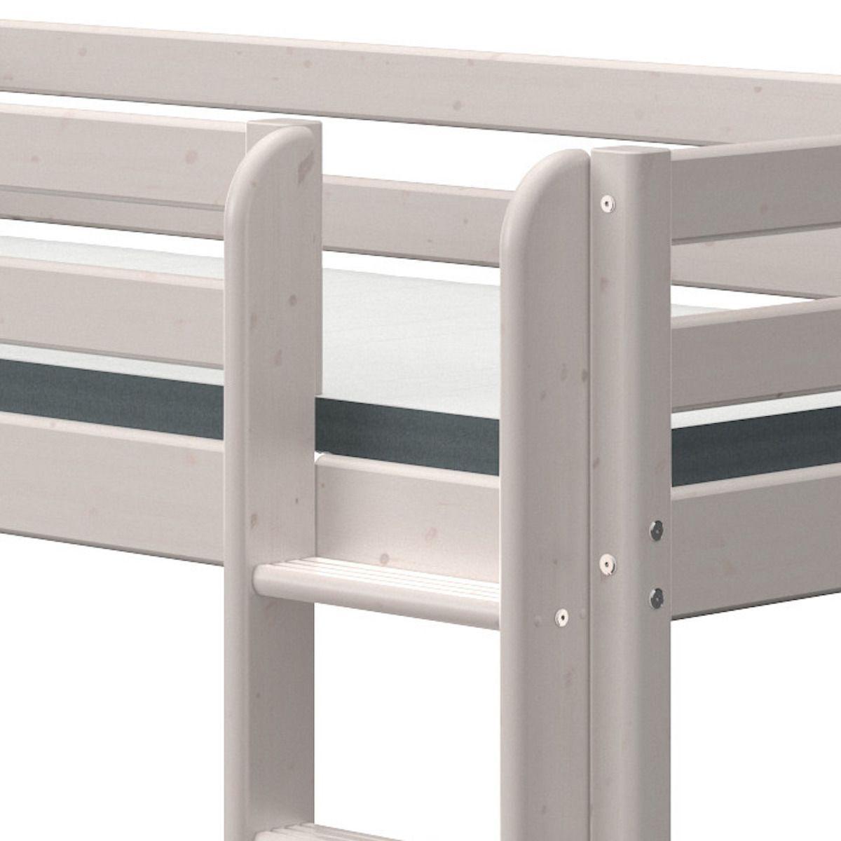 Lit mi hauteur 90x200cm échelle droite toboggan CLASSIC Flexa grey washed