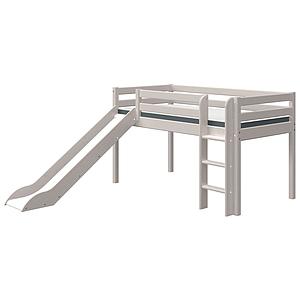 Lit mi hauteur 90x200cm échelle droite toboggan CLASSIC Flexa grey washed