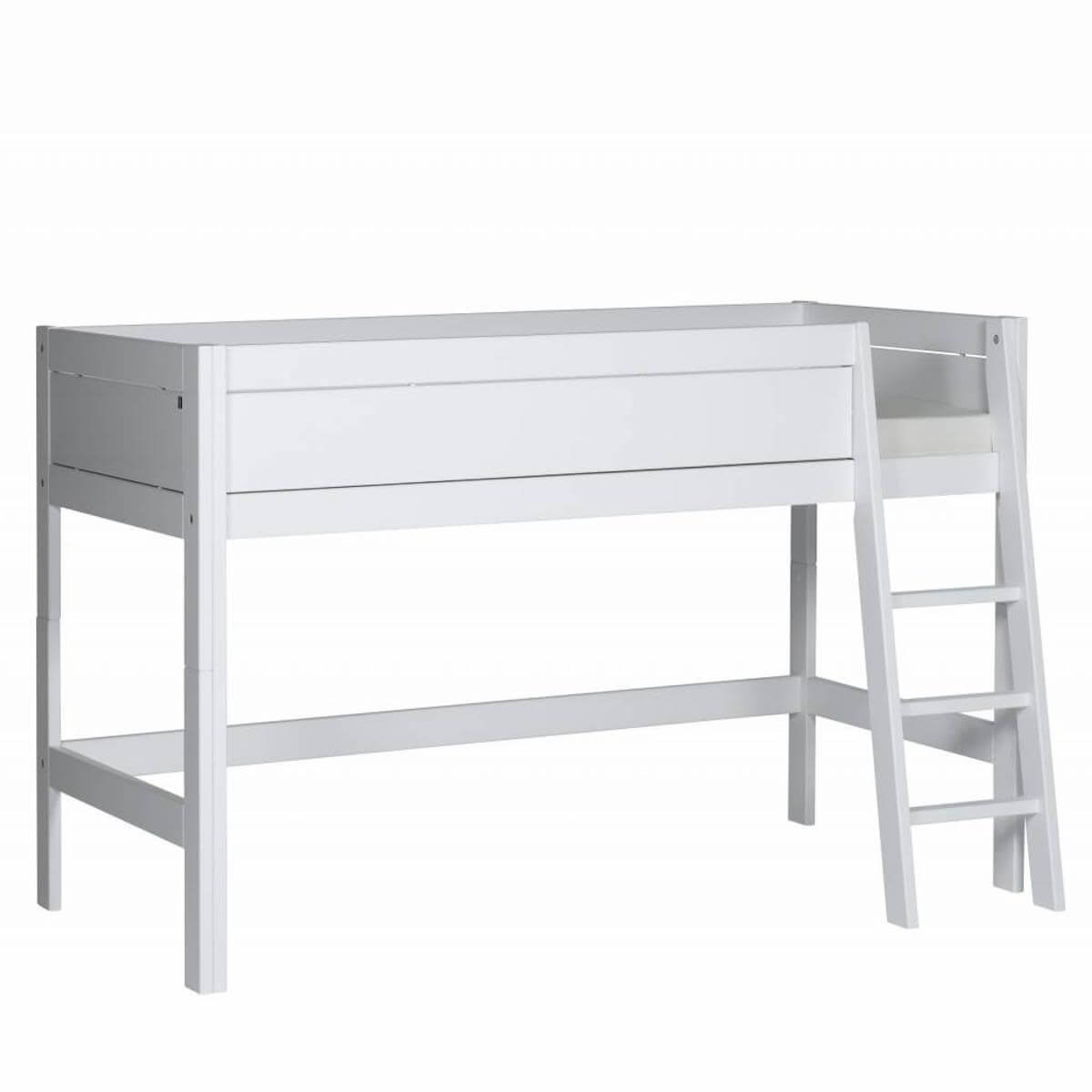 Lit mi-hauteur 90x200cm échelle inclinée Lifetime Blanc