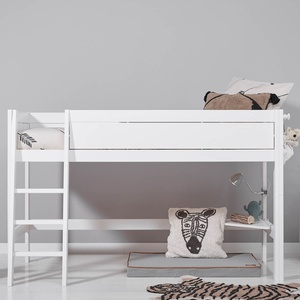 Lit mi-hauteur 90x200cm échelle inclinée Lifetime Blanc