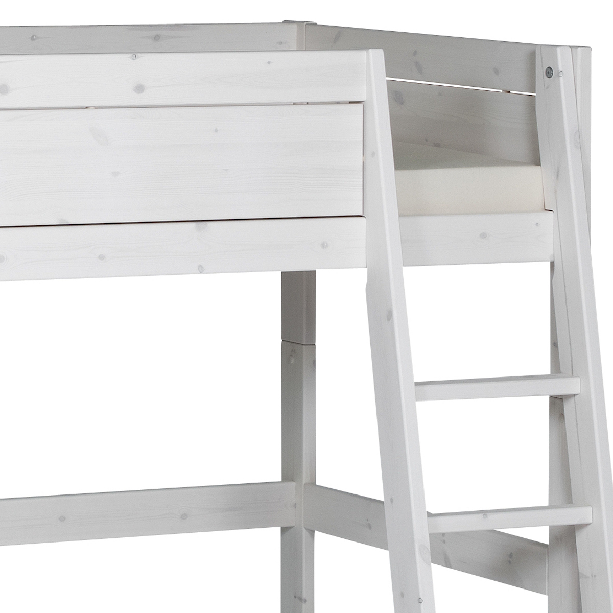 Lit mi-hauteur 90x200cm échelle inclinée Lifetime Blanchi