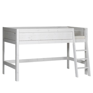 Lit mi-hauteur 90x200cm échelle inclinée Lifetime Blanchi