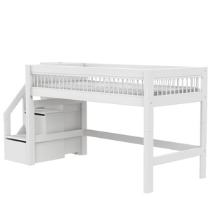 Lit mi-hauteur 90x200cm escalier BREEZE LUX Lifetime blanc