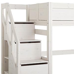 Lit mi hauteur 90x200cm escalier Lifetime whitewash