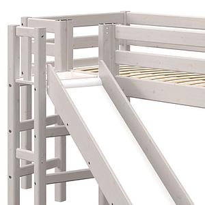 Lit mi hauteur 90x200cm plate forme toboggan CLASSIC Flexa grey washed