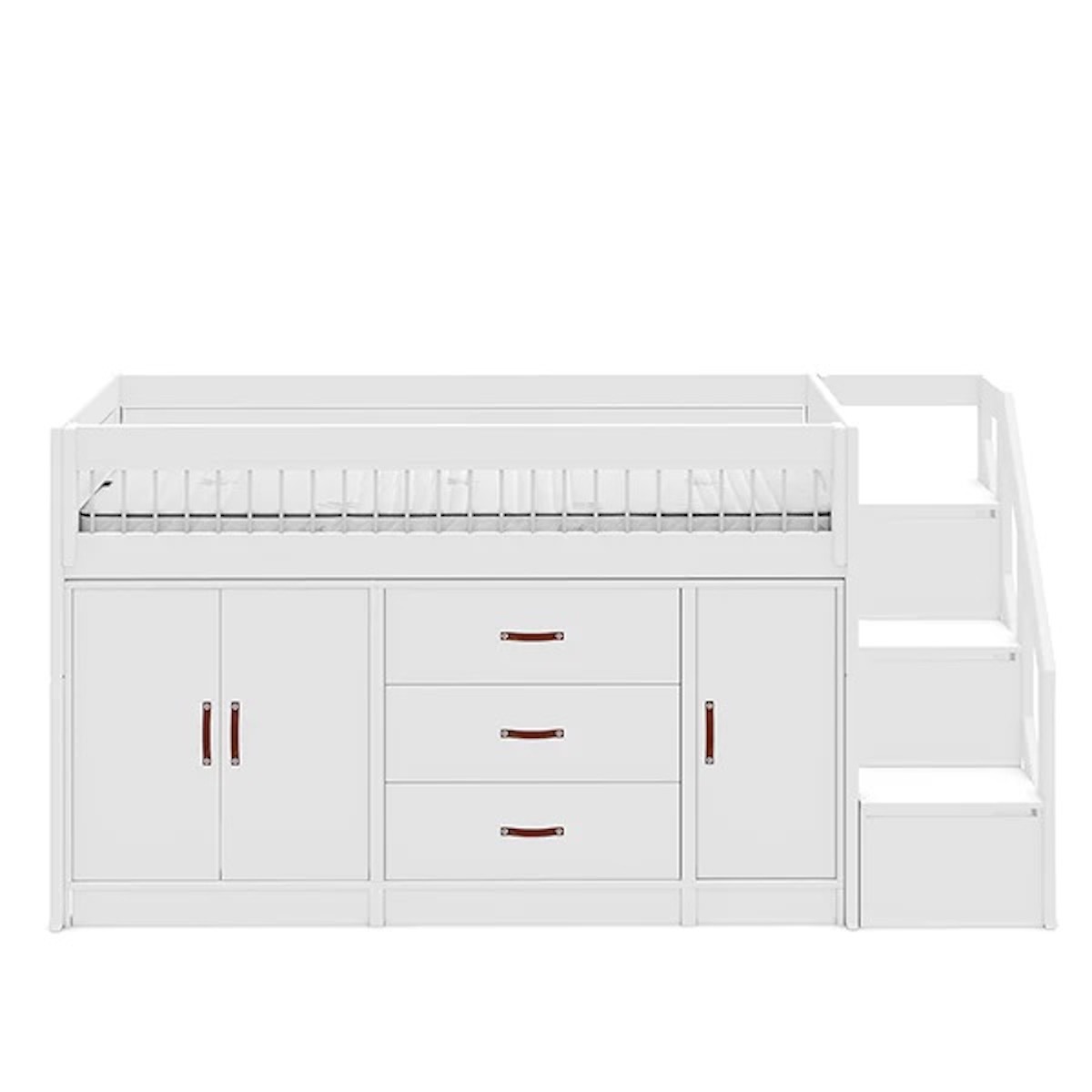 Lit mi-hauteur 90x200cm sommier De LUXE ALL-IN-ONE Lifetime blanc
