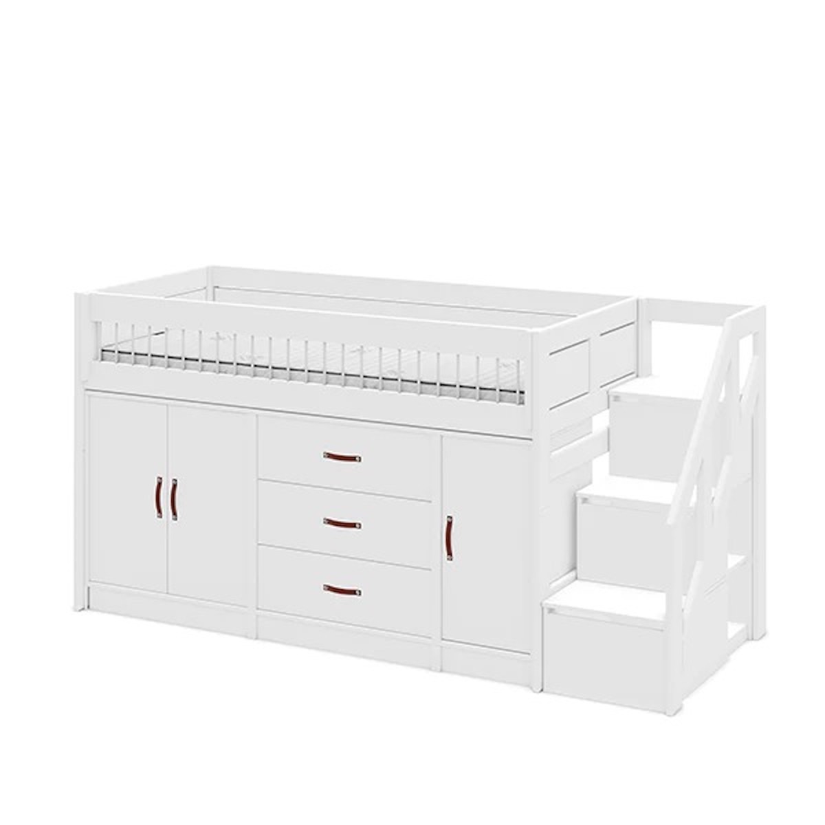 Lit mi-hauteur 90x200cm sommier De LUXE ALL-IN-ONE Lifetime blanc