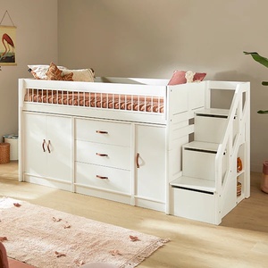 Lit mi-hauteur 90x200cm sommier De LUXE ALL-IN-ONE Lifetime blanc
