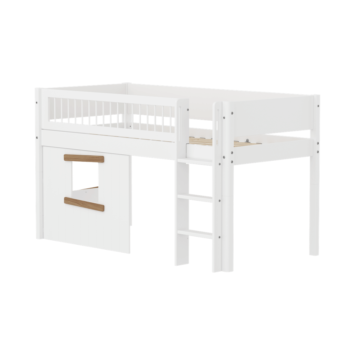 Lit mi-hauteur 90x200cm WHITE Flexa Oak window