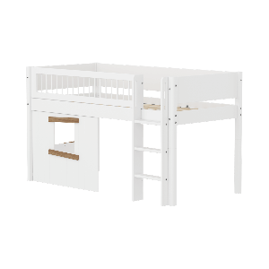 Lit mi-hauteur 90x200cm WHITE Flexa Oak window