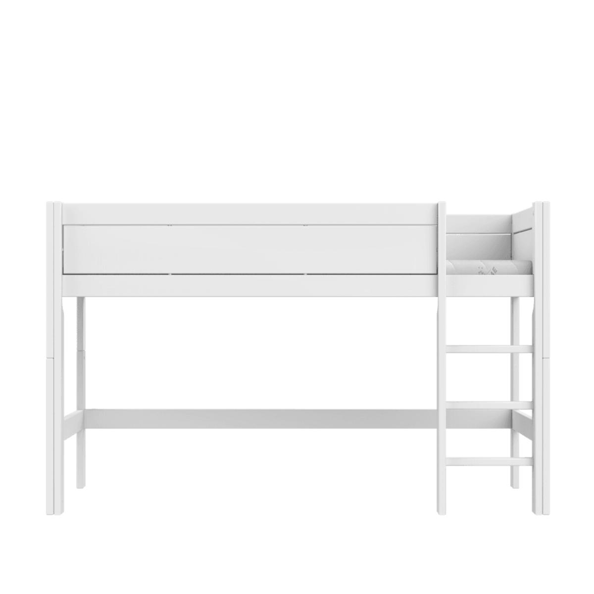 Lit mi-hauteur échelle droite DE LUXE Lifetime Blanc
