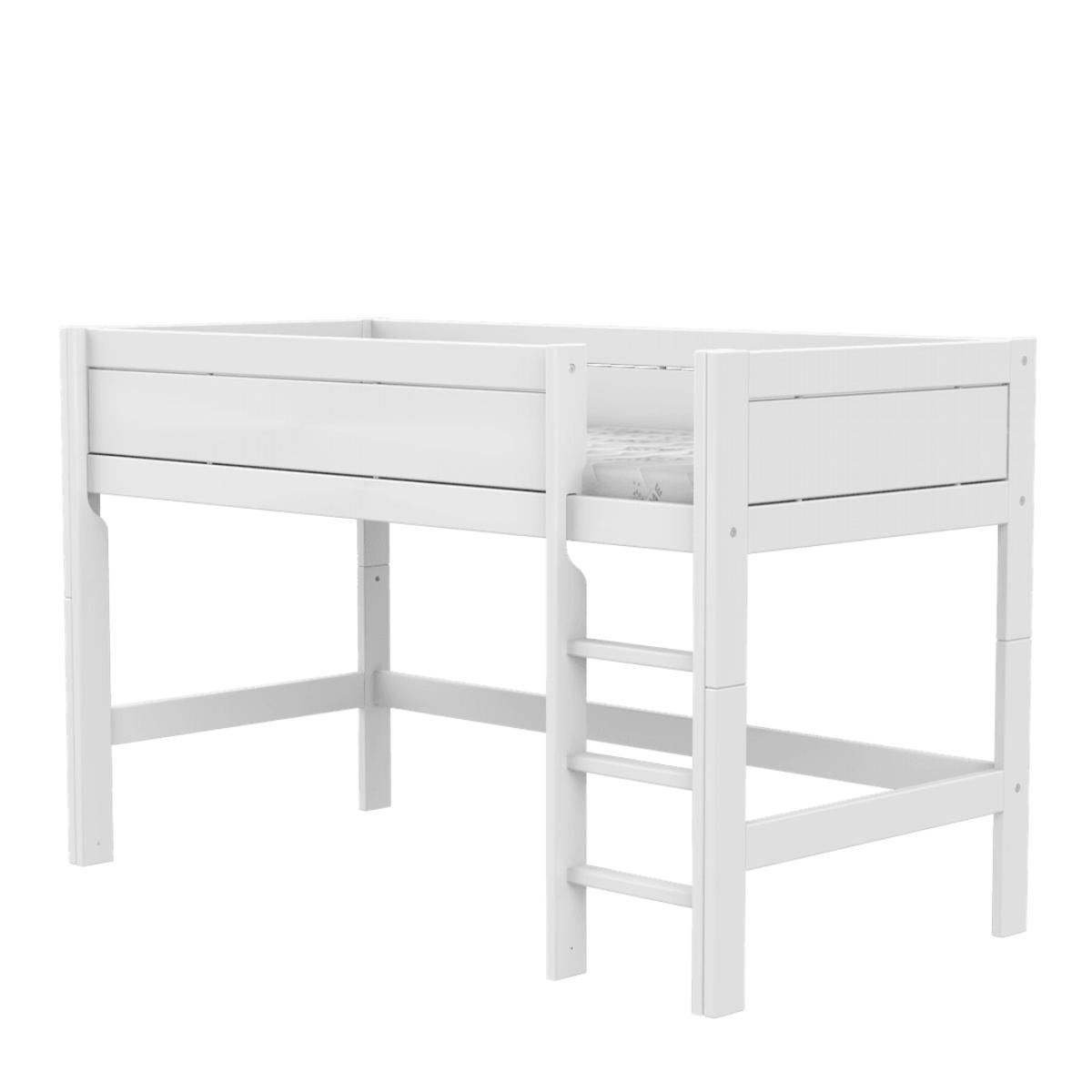 Lit mi-hauteur échelle droite DE LUXE Lifetime Blanc
