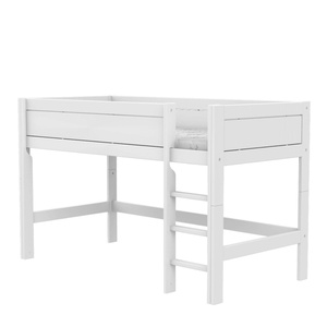 Lit mi-hauteur échelle droite DE LUXE Lifetime Blanc