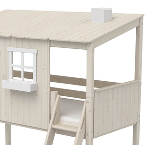 Lit mi hauteur évolutif cabane 90x200cm 1/1 PLAY HOUSE CLASSIC Flexa blanc