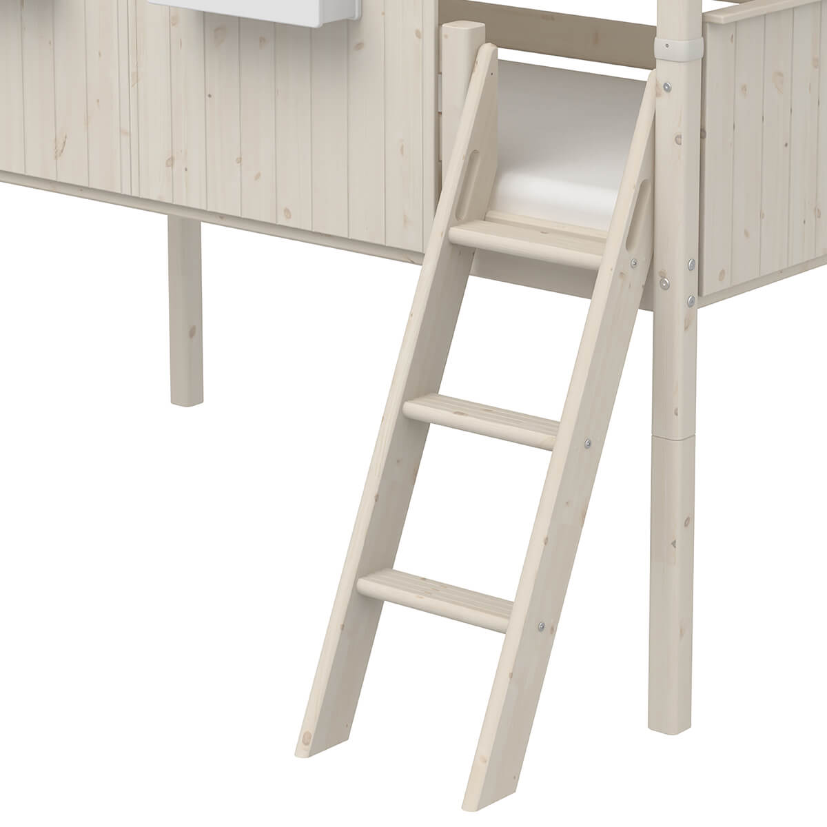 Lit mi hauteur évolutif cabane 90x200cm 1/2 PLAY HOUSE CLASSIC Flexa blanc
