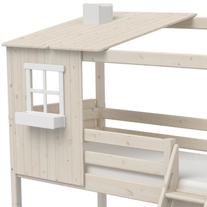 Lit mi hauteur évolutif cabane 90x200cm 1/2 PLAY HOUSE CLASSIC Flexa blanc