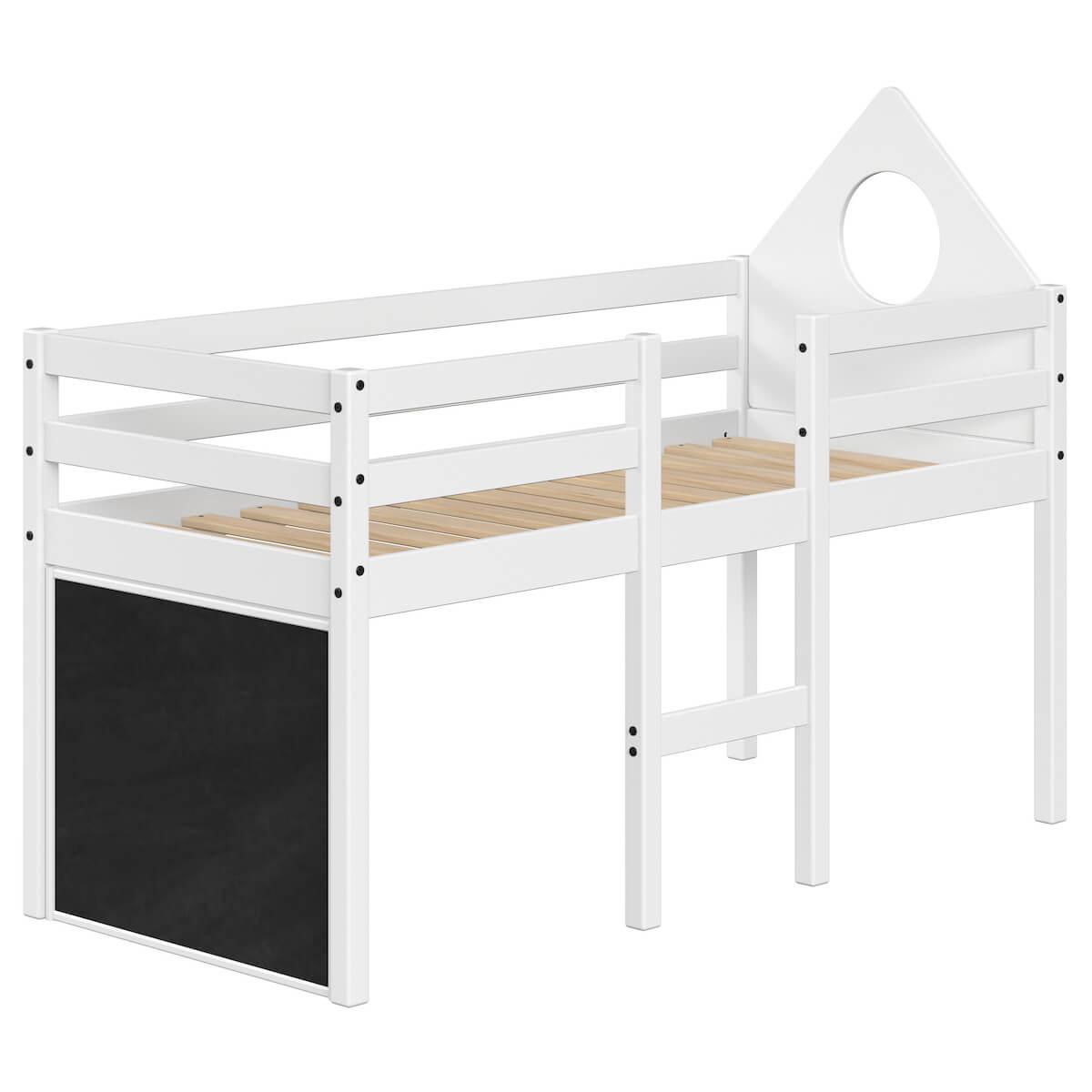 Lit mi hauteur junior 160x70cm tête de lit ALFRED Flexa full white