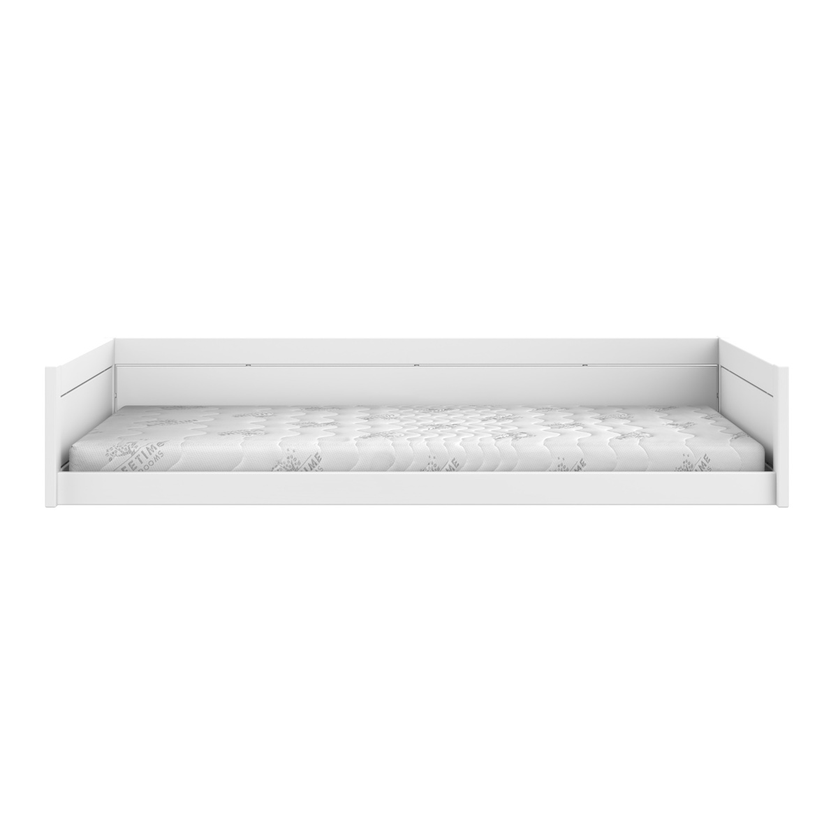 Lit Montesori 120x200cm avec sommier Premium Lifetime blanc