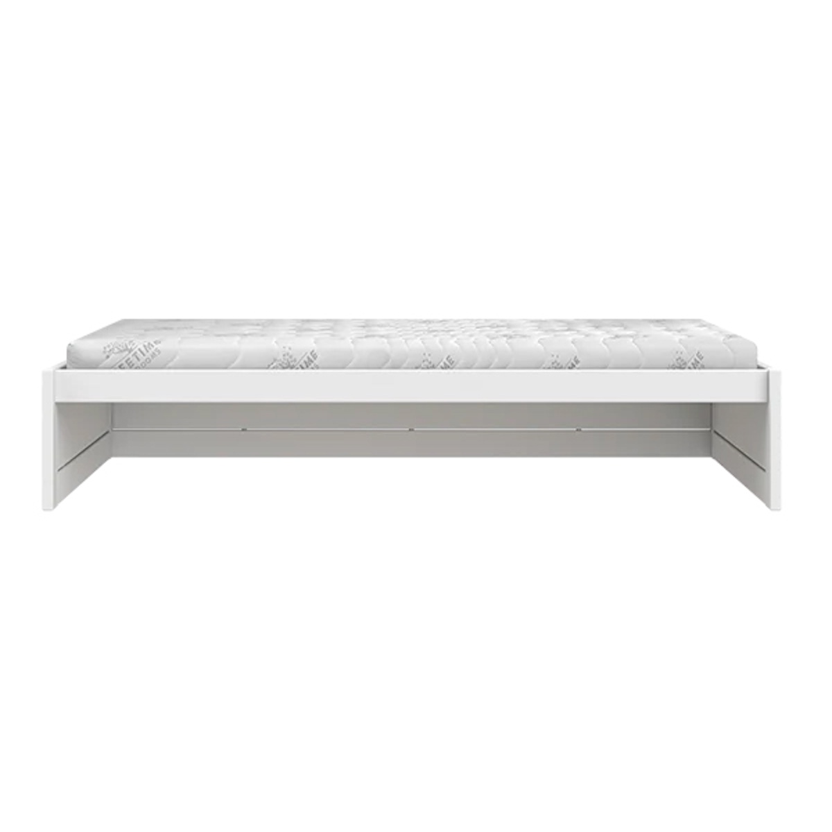 Lit Montesori 120x200cm avec sommier Premium Lifetime blanc