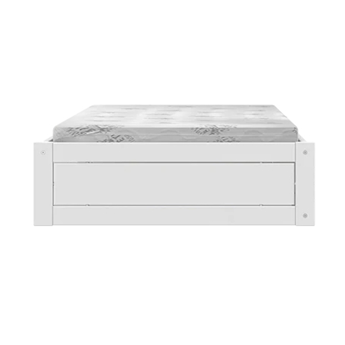 Lit Montesori 120x200cm avec sommier Premium Lifetime blanc