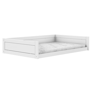 Lit Montesori 120x200cm avec sommier Premium Lifetime blanc