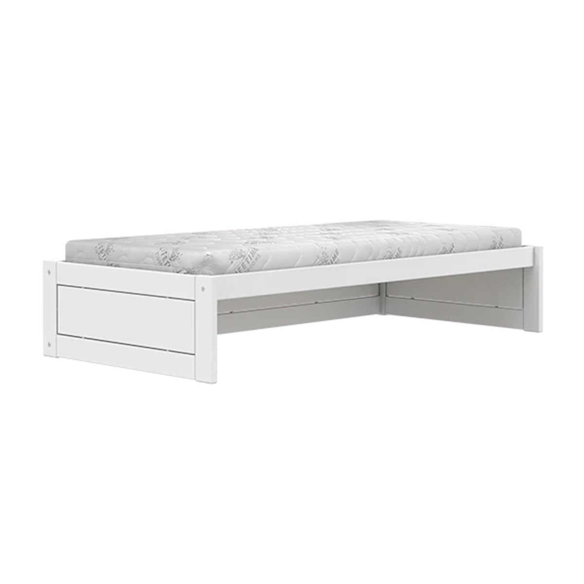 Lit Montessori 90x200cm avec sommier Premium Lifetime blanc